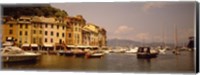 Boats in a canal, Portofino, Italy Fine Art Print