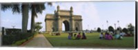 Tourist in front of a monument, Gateway Of India, Mumbai, Maharashtra, India Fine Art Print