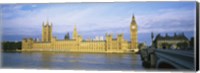 Government building at the waterfront, Thames River, Houses Of Parliament, London, England Fine Art Print