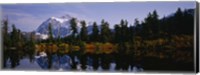 Reflection of trees and mountains in a lake, Mount Shuksan, North Cascades National Park, Washington State Fine Art Print