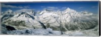 Mountains covered with snow, Matterhorn, Switzerland Fine Art Print