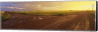 Country crossroads passing through a landscape, Edmonton, Alberta, Canada Fine Art Print