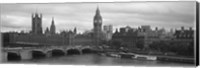 Bridge across a river, Westminster Bridge, Big Ben, Houses of Parliament, City Of Westminster, London, England Fine Art Print