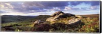 Clouds over a landscape, Haytor Rocks, Dartmoor, Devon, England Fine Art Print