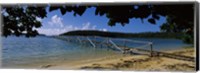 Wooden dock over the sea, Vava'u, Tonga, South Pacific Fine Art Print