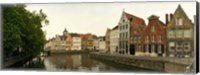 Buildings along a canal, Bruges, West Flanders, Belgium Fine Art Print