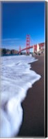 Water surf under a suspension bridge, Golden Gate Bridge, San Francisco Bay, San Francisco, California, USA Fine Art Print