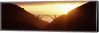 Silhouette of a bridge at sunset, Bixby Bridge, Big Sur, California (horizontal) Fine Art Print