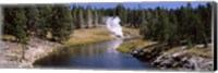 Geothermal vent on a riverbank, Yellowstone National Park, Wyoming, USA Fine Art Print