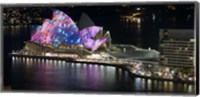 Opera house lit up at night, Sydney Opera House, Sydney, New South Wales, Australia Fine Art Print