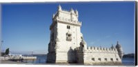 Tower at the riverbank, Belem Tower, Lisbon, Portugal Fine Art Print