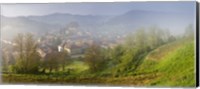 High angle view of houses in a village, Biertan, Sibiu County, Transylvania, Romania Fine Art Print