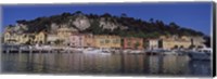 Boats docked at a port, English Promenade, Nice, Alpes-Maritimes, Provence-Alpes-Cote d'Azur, France Fine Art Print