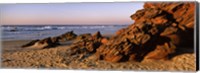 Rock formations on the beach, Carrapateira Beach, Algarve, Portugal Fine Art Print