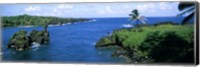 High angle view of a coast, Hana Coast, Black Sand Beach, Hana Highway, Waianapanapa State Park, Maui, Hawaii Fine Art Print