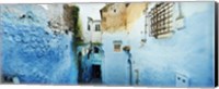 Narrow streets of the medina are all painted blue, Chefchaouen, Morocco Fine Art Print