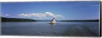 Lighthouse at a river, Esopus Meadows Lighthouse, Hudson River, New York State, USA Fine Art Print