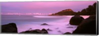 Sunset over main beach on North Island, Seychelles Fine Art Print
