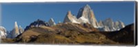 Low angle view of mountains, Mt Fitzroy, Cerro Torre, Argentine Glaciers National Park, Patagonia, Argentina Fine Art Print