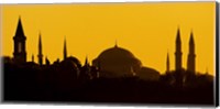 Silhouette of a mosque, Blue Mosque, Istanbul, Turkey Fine Art Print