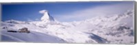 Hotel on a polar landscape, Matterhorn, Zermatt, Switzerland Fine Art Print