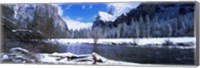 USA, California, Yosemite National Park, Flowing river in the winter Fine Art Print