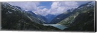 High angle view of a lake surrounded by mountains, Grimsel Pass, Switzerland Fine Art Print