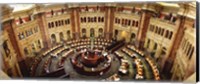 High angle view of a library reading room, Library of Congress, Washington DC, USA Fine Art Print