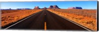 Empty Road, Clouds, Blue Sky, Monument Valley, Utah, USA, Fine Art Print