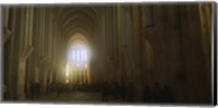 Group of people in the hallway of a cathedral, Alcobaca, Portugal Fine Art Print