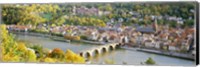 Aerial view of Heidelberg Castle and city, Heidelberg, Baden-Wurttemberg, Germany Fine Art Print