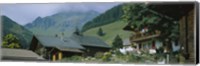 Low angle view of houses on a mountain, Muren, Switzerland Fine Art Print