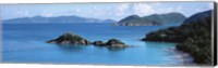 US Virgin Islands, St. John, Trunk Bay, Tourists on vacations Fine Art Print