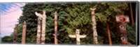 Totem poles in a park, Stanley Park, Vancouver, British Columbia, Canada Fine Art Print