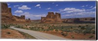 Empty road running through a national park, Arches National Park, Utah, USA Fine Art Print