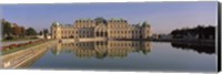 Austria, Vienna, Belvedere Palace, View of a manmade lake outside a vintage building Fine Art Print