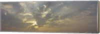 Low angle view of sun shinning behind cloud, Luxembourg City, Luxembourg Fine Art Print