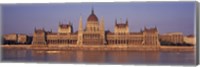 Hungary, Budapest, View of the Parliament building Fine Art Print