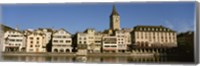Switzerland, Zurich, Buildings at the waterfront Fine Art Print