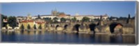 Arch bridge across a river, Charles Bridge, Vltava River, Prague, Czech Republic Fine Art Print