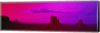Rock Formations with Pink Sky, Monument Valley, Arizona, USA Fine Art Print