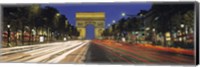 View Of Traffic On An Urban Street, Champs Elysees, Arc De Triomphe, Paris, France Fine Art Print