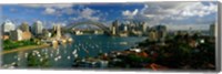 Harbor And City And Bridge, Sydney, Australia Fine Art Print
