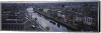 High angle view of a city, Dublin, Leinster Province, Republic of Ireland Fine Art Print