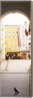 Facade of a building, Birthplace Of Wolfgang Amadeus Mozart, Getreidegasse, Salzburg, Austria Fine Art Print