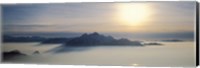 Switzerland, Luzern, Pilatus Mountain, Panoramic view of mist around a mountain peak Fine Art Print