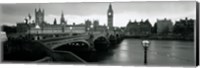 Bridge across a river, Westminster Bridge, Houses Of Parliament, Big Ben, London, England Fine Art Print