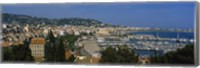 Aerial View Of Boats Docked At A Harbor, Nice, France Fine Art Print