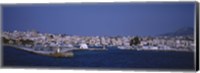 Buildings on the waterfront, Aegina, Saronic Gulf Islands, Greece Fine Art Print