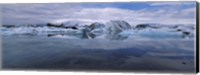 Ice Berg Floating On The Water, Vatnajokull Glacier, Iceland Fine Art Print